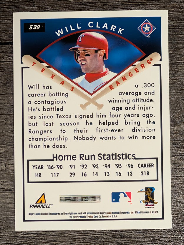1997 Score #539 Will Clark TG