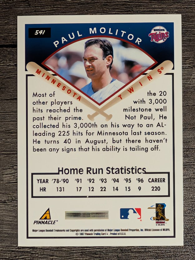 1997 Score #541 Paul Molitor TG