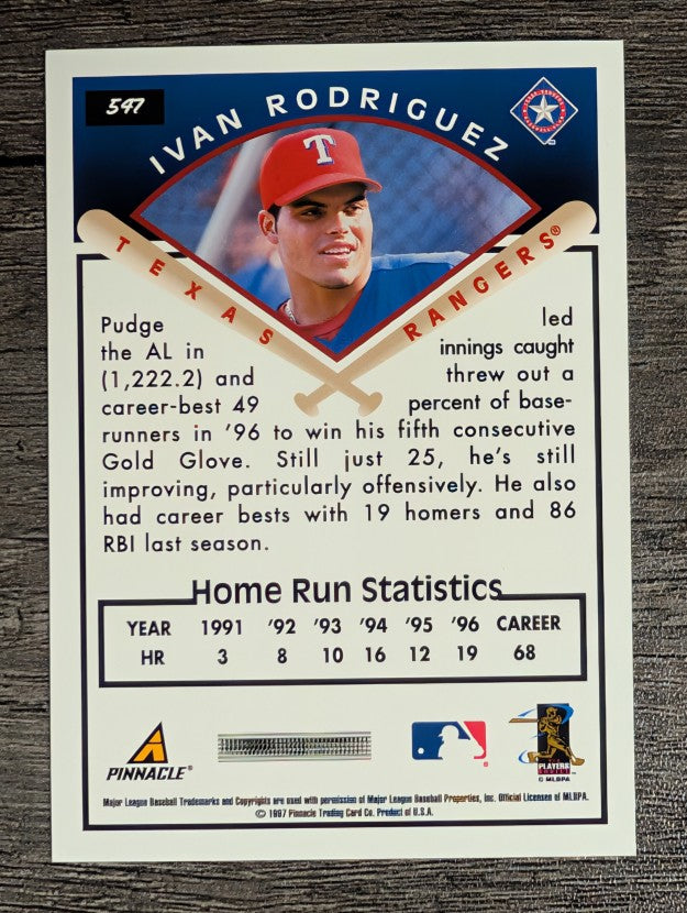1997 Score #547 Ivan Rodriguez TG