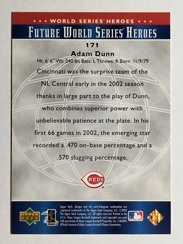 2002 Upper Deck World Series Heroes #171 Adam Dunn FWS