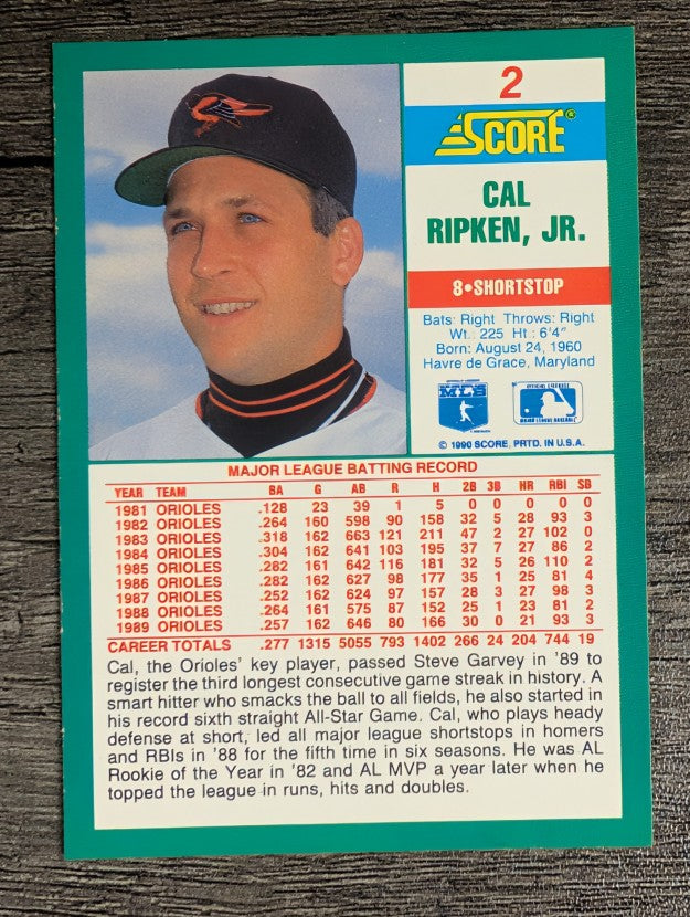 1990 Score #2 Cal Ripken