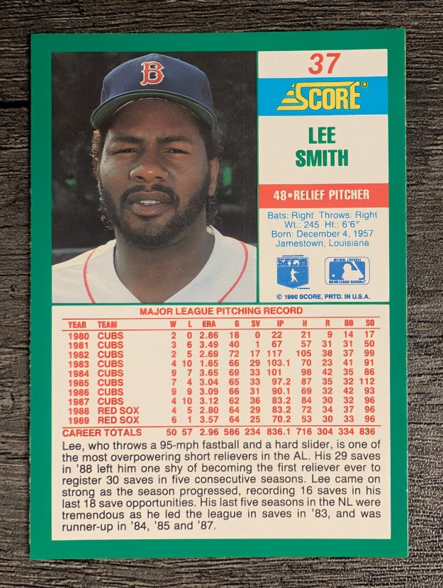 1990 Score #37 Lee Smith