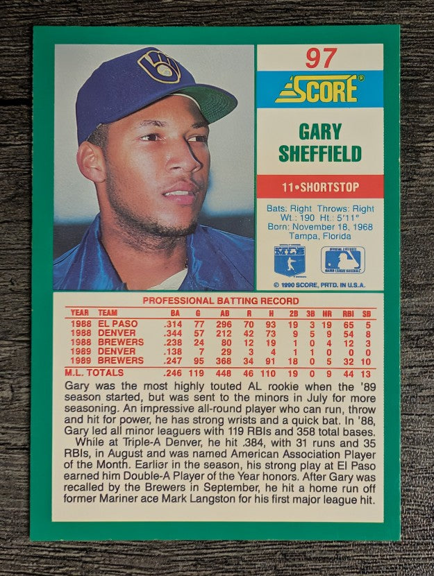 1990 Score #97 Gary Sheffield