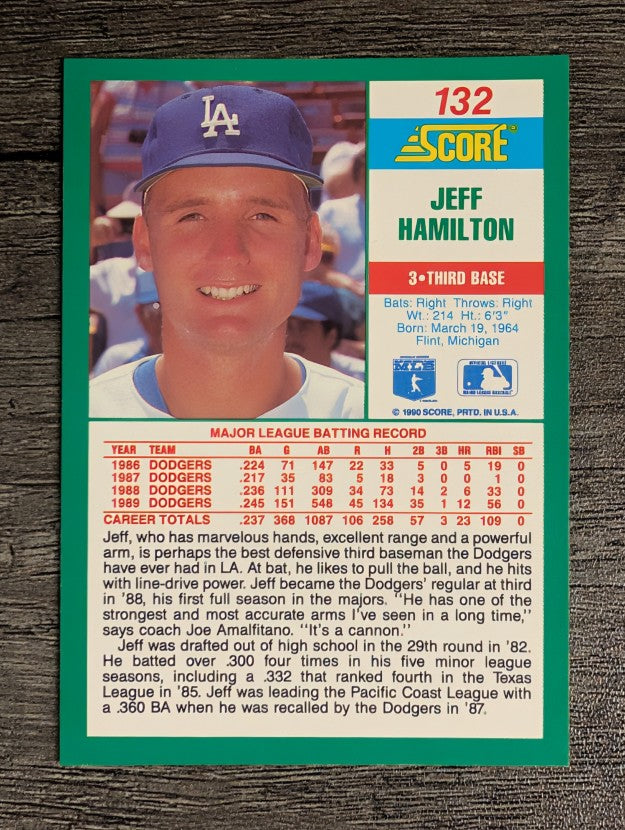 1990 Score #132 Jeff Hamilton