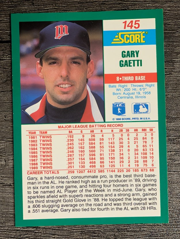 1990 Score #145 Gary Gaetti