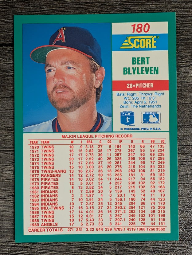 1990 Score #180 Bert Blyleven