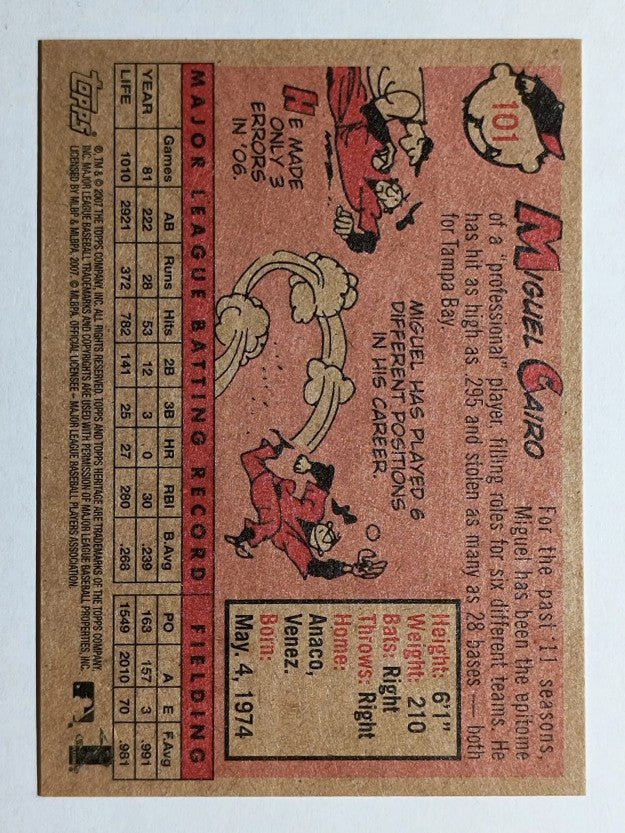 2007 Topps Heritage #101b Miguel Cairo YN