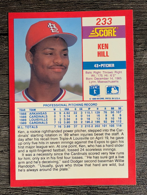 1990 Score #233 Ken Hill