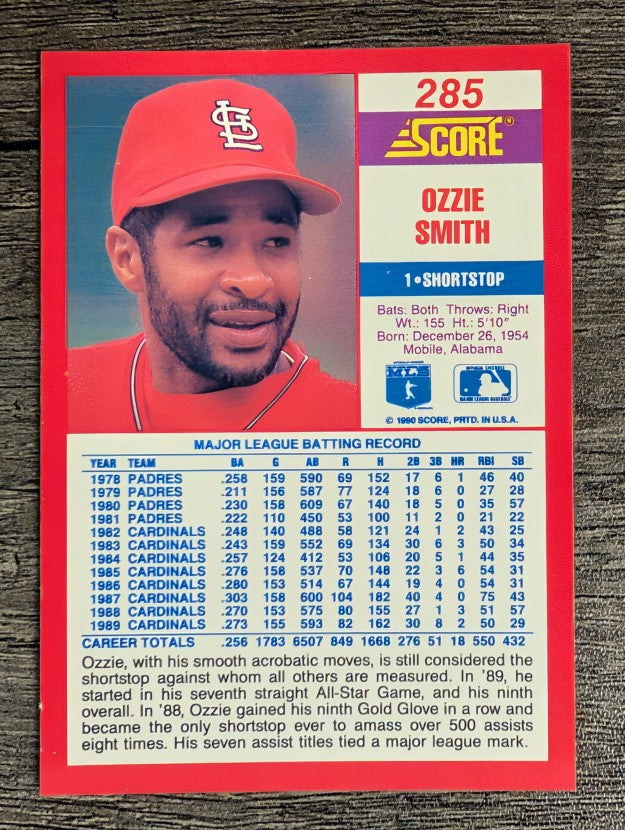1990 Score #285 Ozzie Smith
