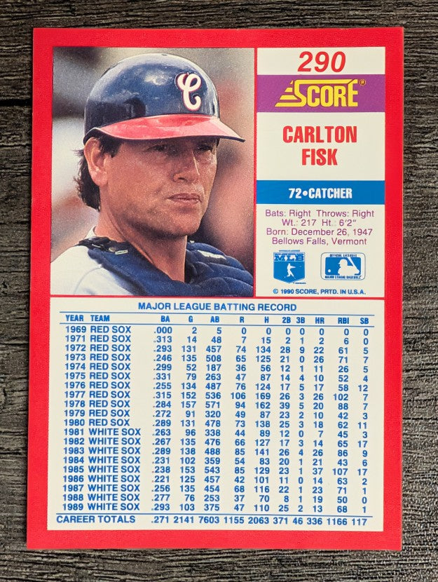 1990 Score #290 Carlton Fisk