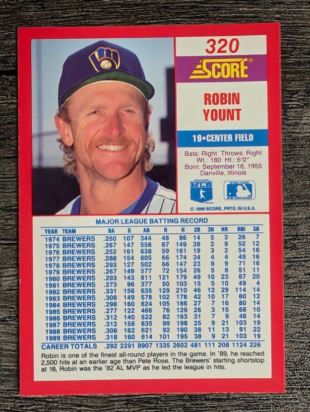 1990 Score #320 Robin Yount