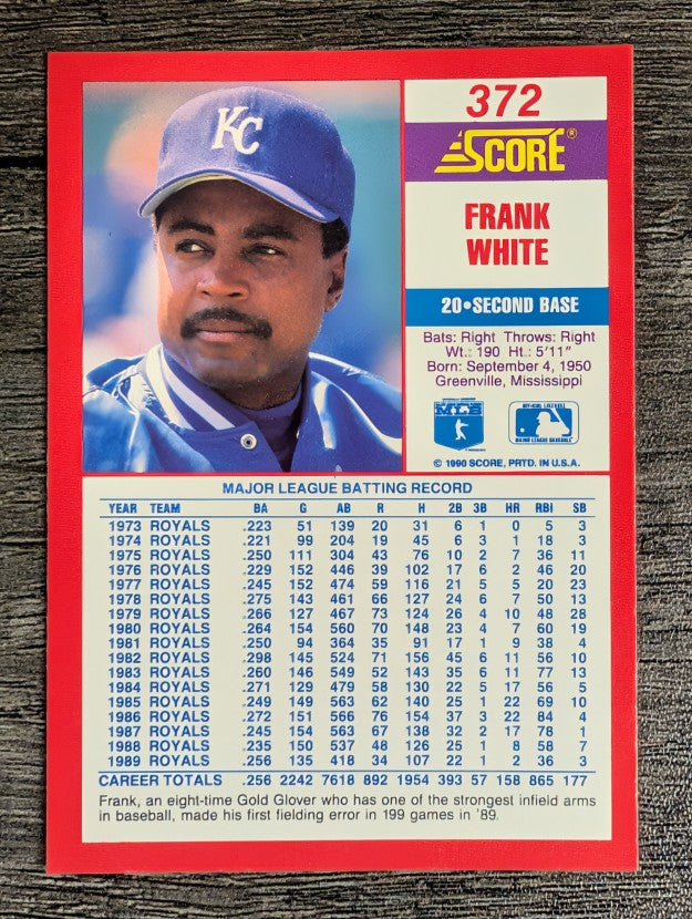 1990 Score #372 Frank White