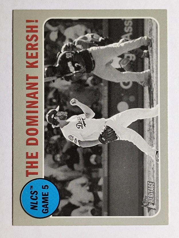 2019 Topps Heritage #197 Clayton Kershaw Playoff HL