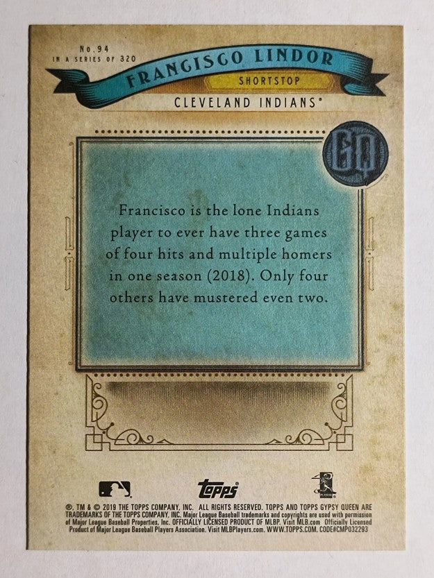 2019 Topps Gypsy Queen #94 Francisco Lindor