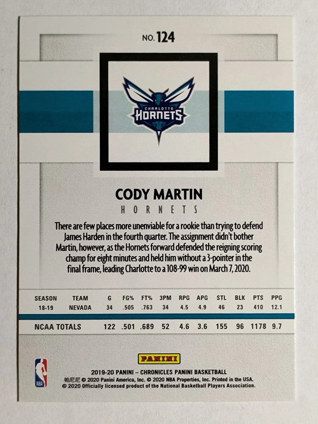 2019-20 Panini Chronicles #124 Cody Martin RC/Panini