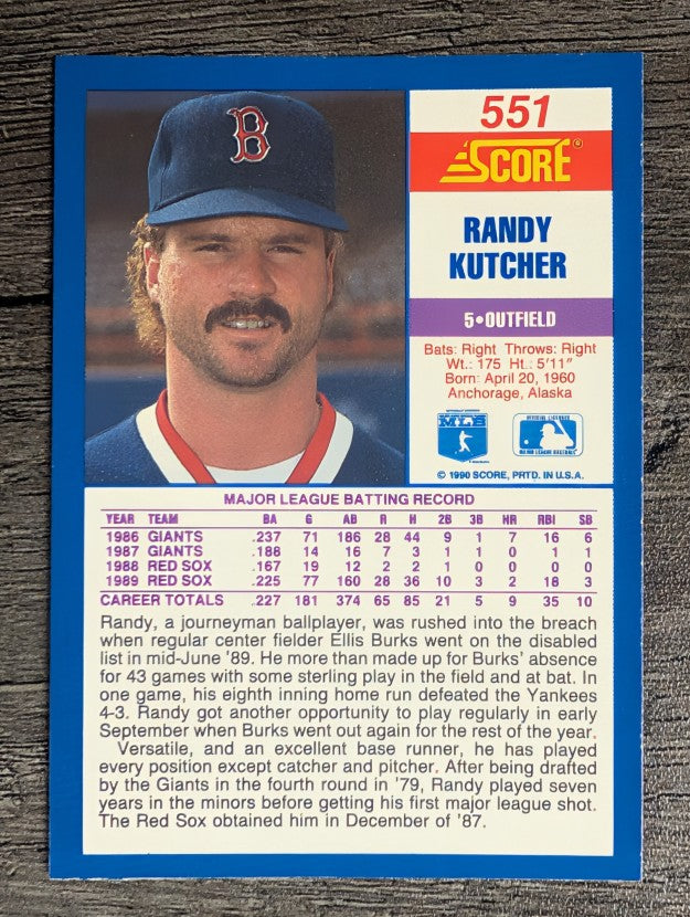 1990 Score #551 Randy Kutcher