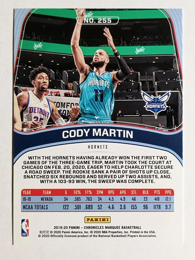 2019-20 Panini Chronicles #255 Cody Martin/Marquee