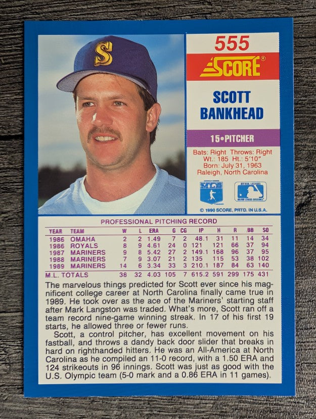 1990 Score #555 Scott Bankhead