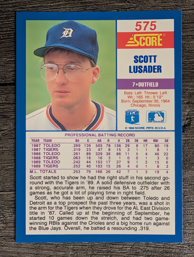1990 Score #575 Scott Lusader
