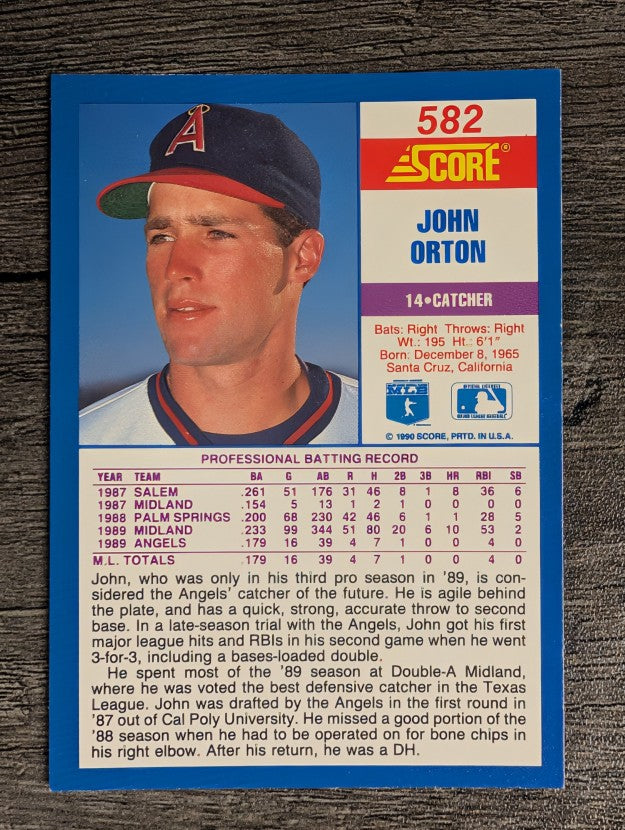 1990 Score #582 John Orton RC