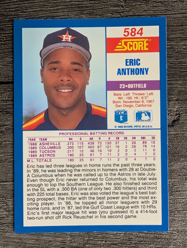 1990 Score #584 Eric Anthony RC