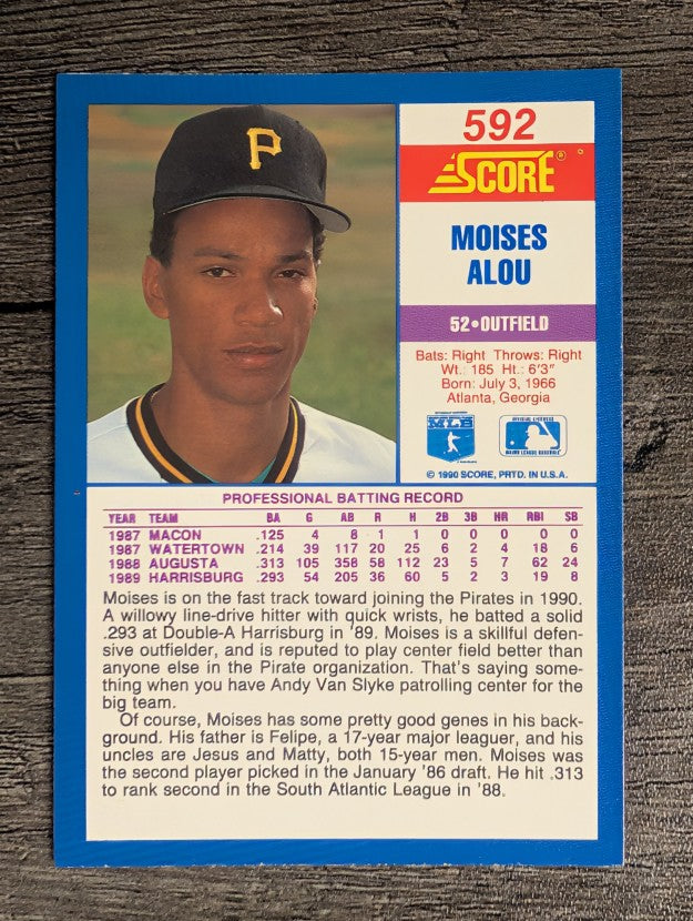 1990 Score #592 Moises Alou RC