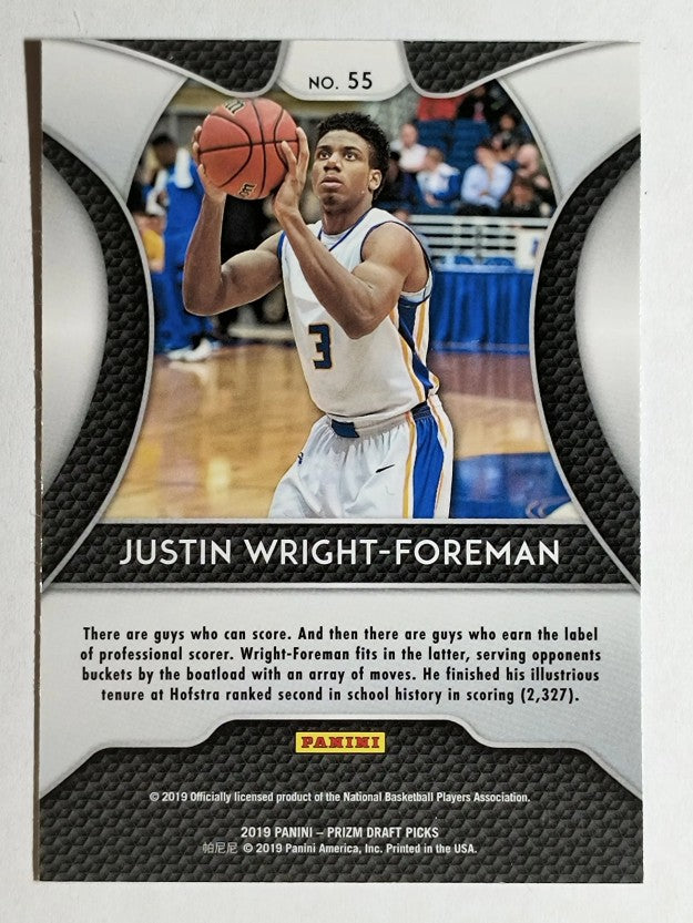 2019-20 Panini Prizm Draft Picks #55 Justin Wright-Foreman