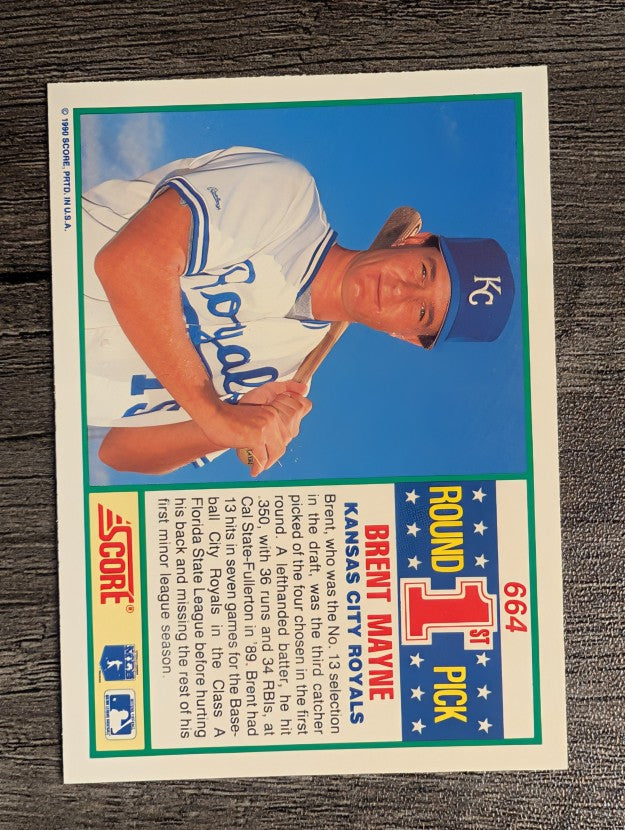 1990 Score #664 Brent Mayne DC RC