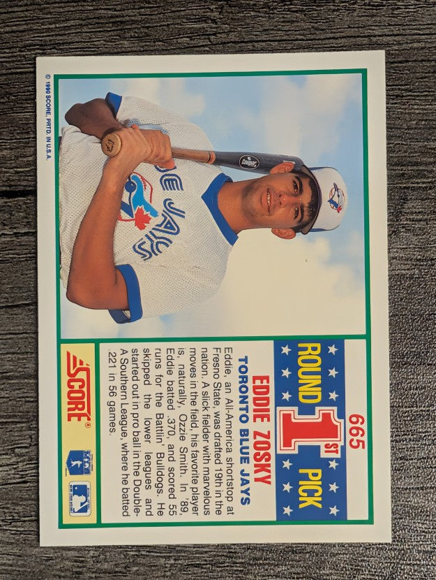 1990 Score #665 Eddie Zosky RC