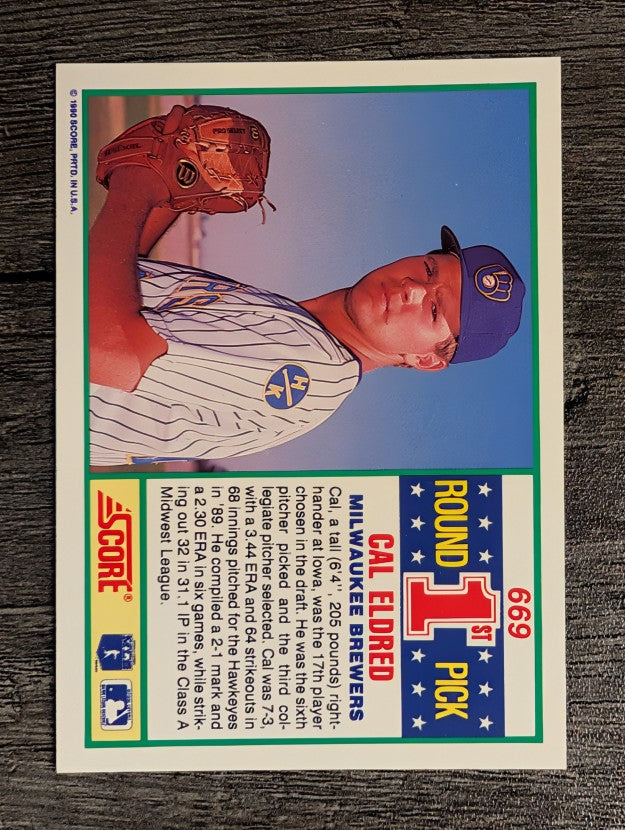 1990 Score #669 Cal Eldred RC