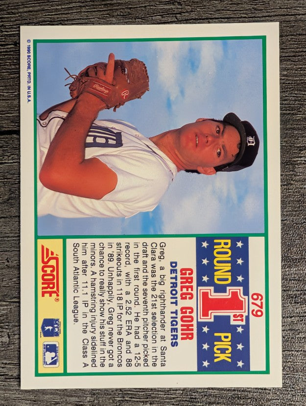 1990 Score #679 Greg Gohr RC