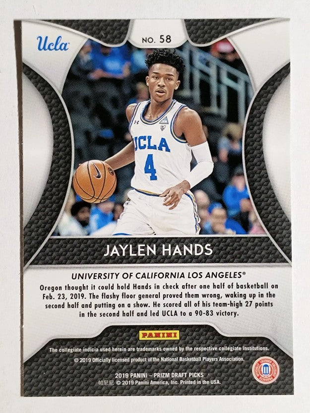 2019-20 Panini Prizm Draft Picks #58 Jaylen Hands