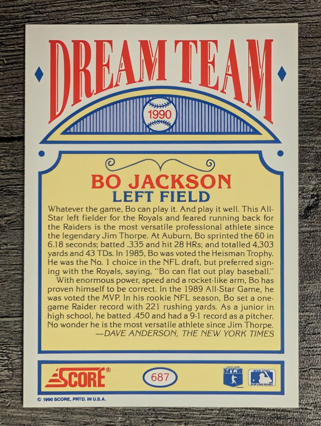 1990 Score #687 Bo Jackson DT