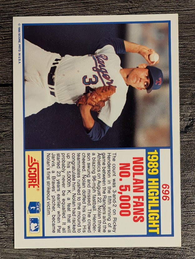 1990 Score #696 Nolan Ryan HL
