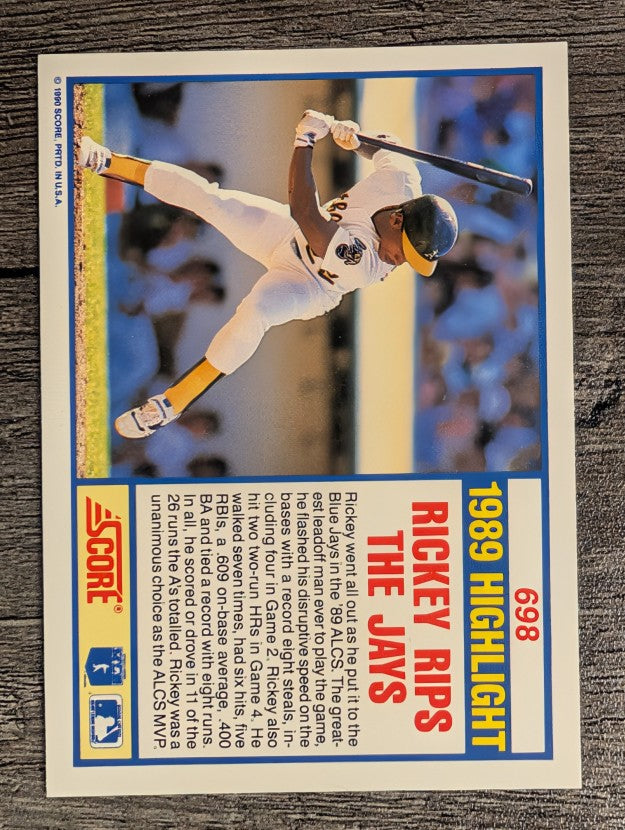 1990 Score #698 Rickey Henderson/ALCS-MVP