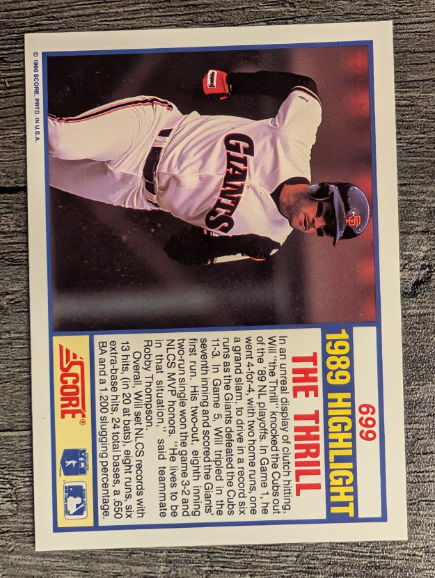 1990 Score #699 Will Clark/NLCS-MVP