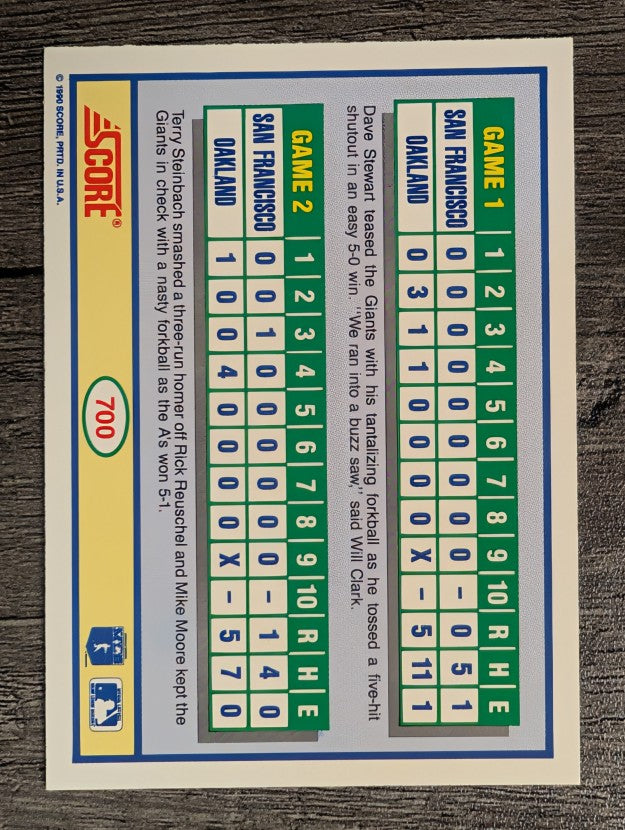 1990 Score #700 Dave Stewart/Mike Moore WS