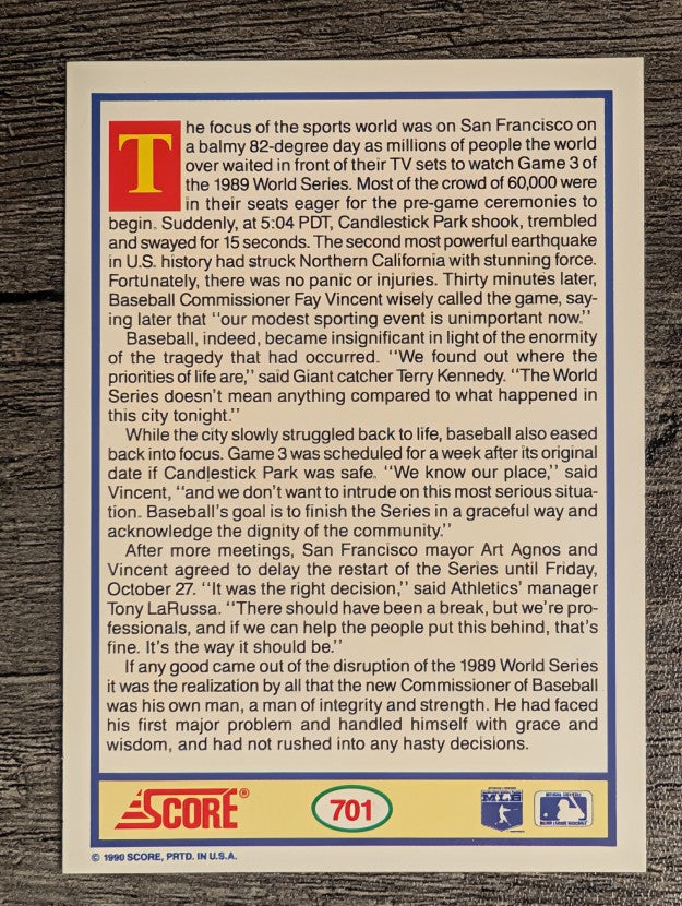 1990 Score #701 Lights Out