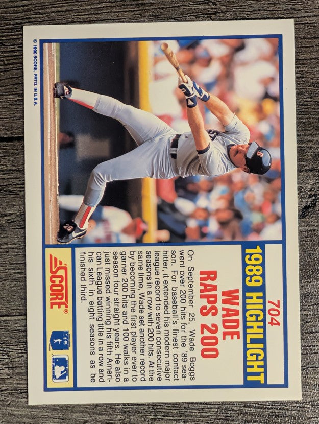 1990 Score #704 Wade Boggs HL