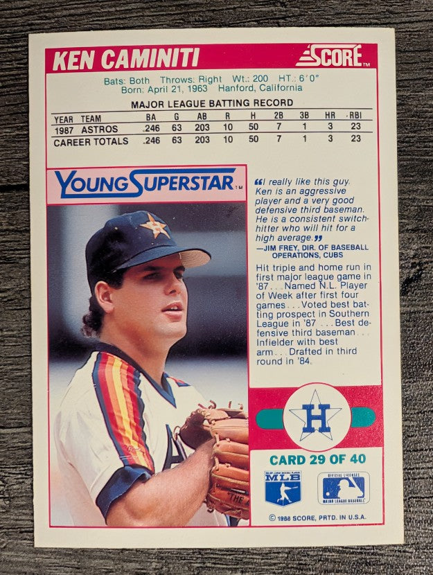 1988 Score Young Superstars I #29 Ken Caminiti