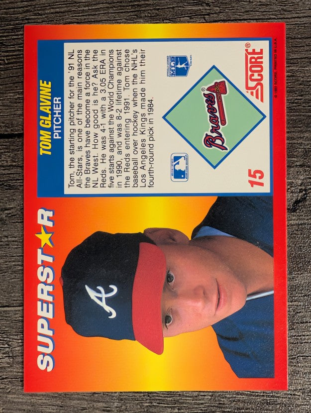 1992 Score 100 Superstars #15 Tom Glavine