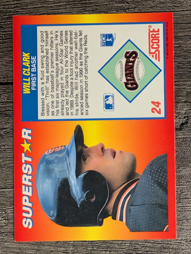 1992 Score 100 Superstars #24 Will Clark
