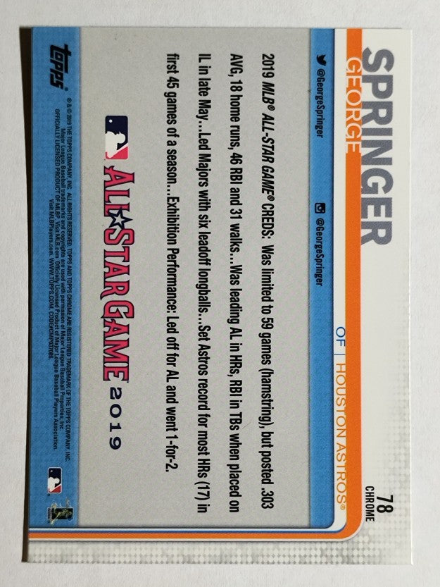 2019 Topps Chrome Update #78 George Springer AS