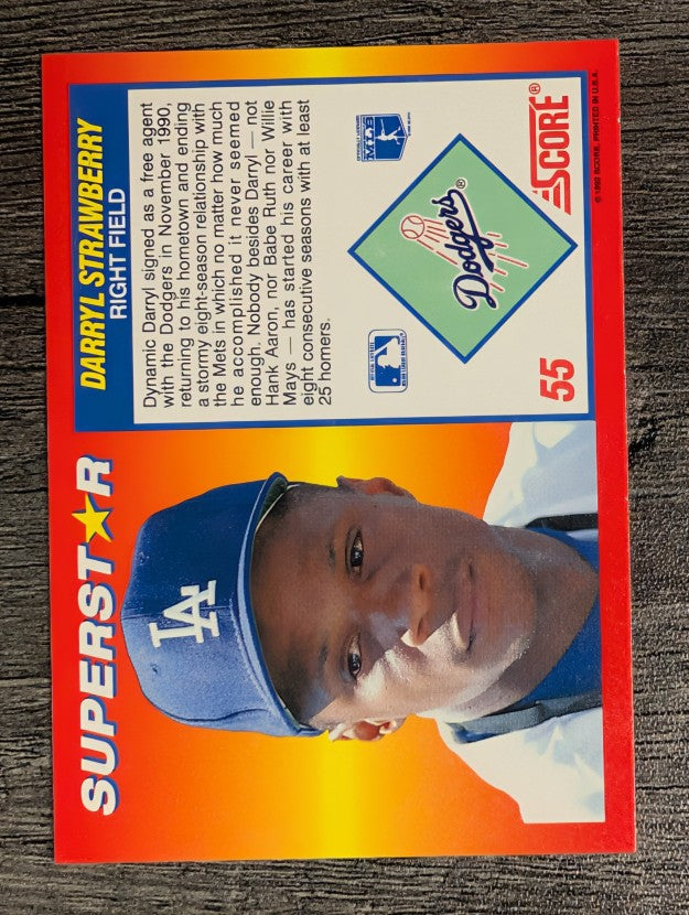 1992 Score 100 Superstars #55 Darryl Strawberry