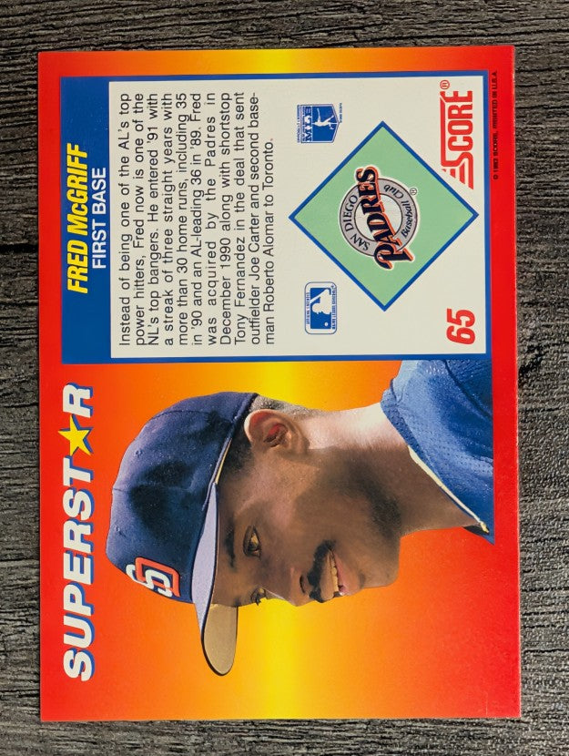 1992 Score 100 Superstars #65 Fred McGriff