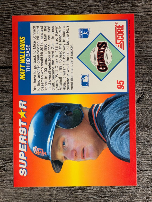 1992 Score 100 Superstars #95 Matt Williams