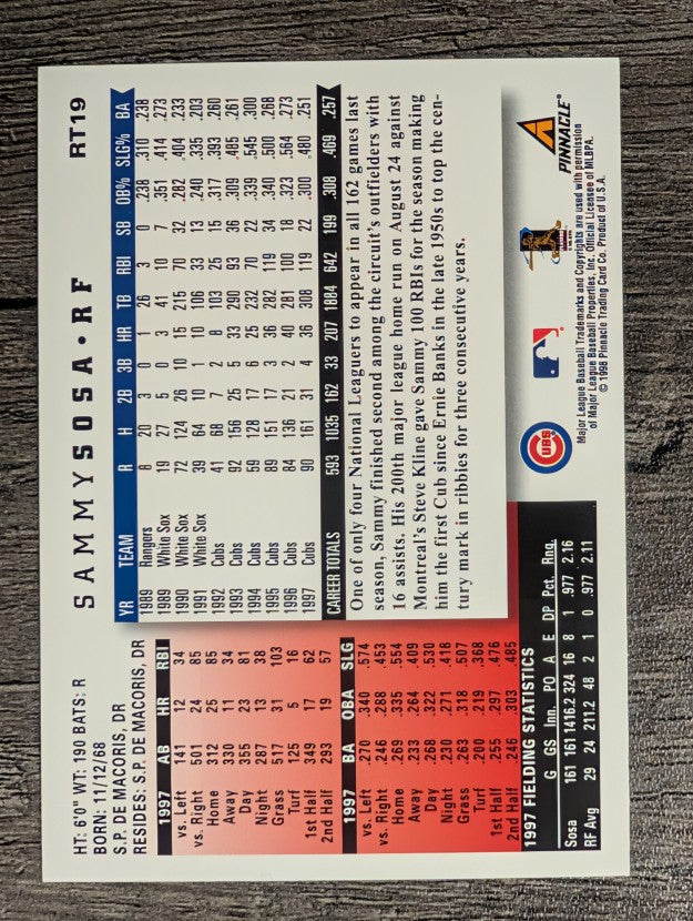 1998 Score Rookie Traded #19 Sammy Sosa
