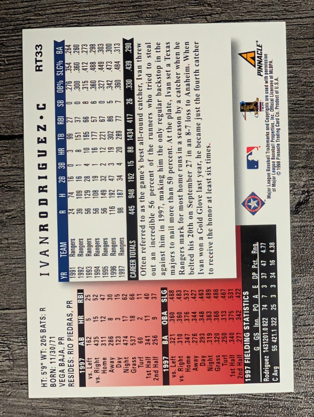 1998 Score Rookie Traded #33 Ivan Rodriguez