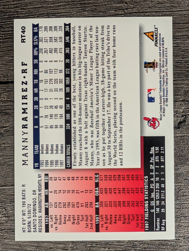 1998 Score Rookie Traded #40 Manny Ramirez