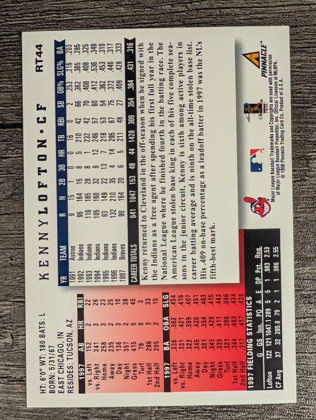 1998 Score Rookie Traded #44 Kenny Lofton